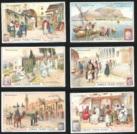 6 Sammelbilder Liebig, Serie Nr.: 874, Mittelmeerreise, Moschee, Konstantinope, Tunis, Jerusalem, Kairo  - Liebig