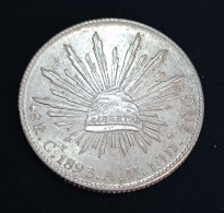 MEXICO 1893 8 REALES Silver Coin, Culiacan Mint AM - See Imgs., Nice, Scarce - Mexique