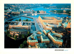 73045279 Stockholm Kgl Schloss Mit Parlamentsgebaeude Fliegeraufnahme  - Svezia
