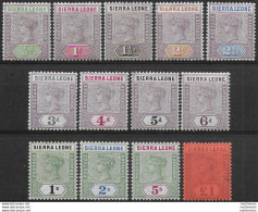 1896-97 Sierra Leone Vittoria 13v. MLH SG N. 41/53 - Autres & Non Classés