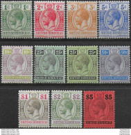 1913-21 Bitish Honduras George V 11v. MNH SG N. 101/10 - Other & Unclassified