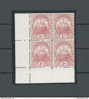 1922-34 BERMUDA, Stanley Gibbons N. 78 - 1d. Scarlet - Blocco Di Quattro - MNH** - Other & Unclassified