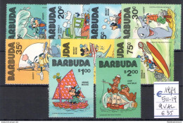 1981 Barbuda, Mickey Mouse - Yvert N. 511-19 - 9 Valori - MNH** - Andere & Zonder Classificatie