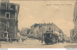 Af615 Cartolina Genzano Via Livia E Corso V.emanuele Tram 1908 Provincia Di Roma - Otros & Sin Clasificación
