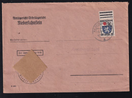 Wappen 24 Pfg. Oberrandstück Auf Brief Des Amtsgericht-Arbeitsgericht Niederlahnstein - Other & Unclassified