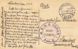 POSTKARTE FELDPOST 1916 / M.E.D.2 SEDAN - Feldpost (franchigia Postale)