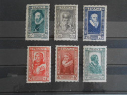 FRANCE YT 587/592 PERSONNAGES CELEBRES 1943** - Unused Stamps