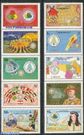 Lebanon 1974 Jamboree 2x5v [::::], Mint NH, History - Sport - Various - Flags - Scouting - Maps - Geography