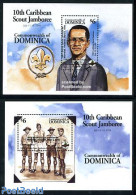 Dominica 1995 World Jamboree Netherlands 2 S/s (overprints), Mint NH, History - Sport - Netherlands & Dutch - Scouting - Aardrijkskunde