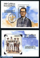 Dominica 1995 World Jamboree Netherlands 2 S/s (overprints), Mint NH, History - Sport - Netherlands & Dutch - Scouting - Géographie