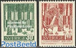 Sweden 1959 Forest Association 2v, Mint NH, Nature - Trees & Forests - Nuovi