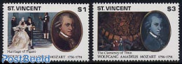 Saint Vincent 1991 Mozart 2v, Mint NH, Performance Art - Amadeus Mozart - Music - Music