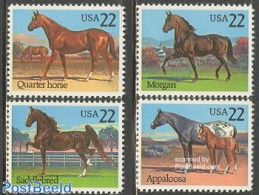 United States Of America 1985 Horses 4v, Mint NH, Nature - Horses - Ungebraucht