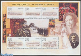 Sierra Leone 2001 Orient Express 6v M/s, Mint NH, Transport - Railways - Treinen