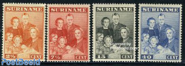 Suriname, Colony 1943 Royal Family 4v, Mint NH, History - Kings & Queens (Royalty) - Familias Reales