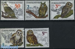 Czechoslovkia 1986 Owls 5v, Mint NH, Nature - Birds - Birds Of Prey - Owls - Andere & Zonder Classificatie