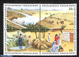 United Nations, New York 1986 Development Programme 4v [+], Mint NH, Nature - Various - Water, Dams & Falls - Agricult.. - Landbouw