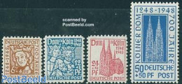 Germany, Federal Republic 1948 Cologne Cathedral 4v, Mint NH, Religion - Churches, Temples, Mosques, Synagogues - Art .. - Andere & Zonder Classificatie