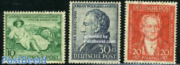 Germany, Federal Republic 1949 J.W. Von Goethe 3v, Mint NH, Art - Authors - Andere & Zonder Classificatie