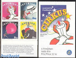 Sweden 2002 Europa, Circus, 4v In Booklet, Mint NH, History - Nature - Performance Art - Europa (cept) - Elephants - C.. - Nuovi