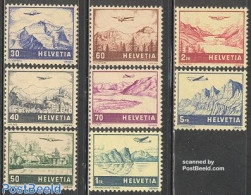 Switzerland 1941 Airmail Definitives 8v, Unused (hinged), Transport - Aircraft & Aviation - Unused Stamps