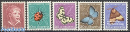 Switzerland 1952 Pro Juventute 5v, Mint NH, Nature - Butterflies - Insects - Art - Paintings - Unused Stamps