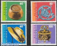 Switzerland 1995 Pro Patria, Folk Art 4v, Mint NH, Art - Art & Antique Objects - Unused Stamps