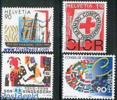 Switzerland 1999 Mixed Issue 4v, Mint NH, History - Nature - Performance Art - Europa Hang-on Issues - Wine & Winery -.. - Ungebraucht