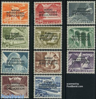 Switzerland 1950 International Education Bureau 11v, Unused (hinged), Nature - Science - Transport - Water, Dams & Fal.. - Neufs