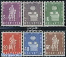 Switzerland 1958 International Education Bureau 6v, Mint NH, Science - Education - Unused Stamps