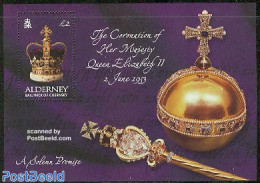 Alderney 2003 Golden Jubilee S/s, Mint NH, History - Kings & Queens (Royalty) - Familias Reales