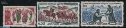 Andorra, French Post 1963 History 3v, Mint NH, History - Nature - Performance Art - Various - History - Horses - Dance.. - Unused Stamps