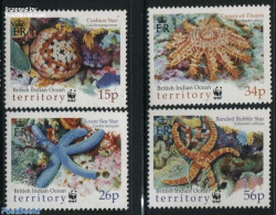 British Indian Ocean 2001 WWF, Sea Stars 4v, Mint NH, Nature - Shells & Crustaceans - World Wildlife Fund (WWF) - Vita Acquatica