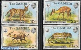 Gambia 1976 WWF, Abuko Park 4v, Mint NH, Nature - Animals (others & Mixed) - Cat Family - World Wildlife Fund (WWF) - Gambia (...-1964)