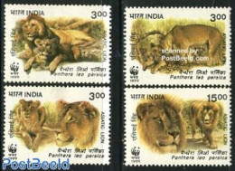 India 1999 WWF, Lion 4v, Mint NH, Nature - Animals (others & Mixed) - Cat Family - World Wildlife Fund (WWF) - Nuevos