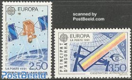 Andorra, French Post 1991 Europa, Space Exploration 2v, Mint NH, History - Performance Art - Science - Transport - Eur.. - Neufs