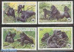 Rwanda 1985 WWF, Mountain Gorilla 4v, Mint NH, Nature - Monkeys - World Wildlife Fund (WWF) - Andere & Zonder Classificatie