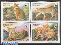 Tajikistan 2002 WWF, Cats 4v [+], Mint NH, Nature - Cats - World Wildlife Fund (WWF) - Tajikistan