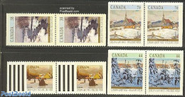 Canada 1989 Christmas 4x2v [:] From Booklets, Mint NH, Religion - Christmas - Ongebruikt