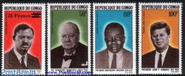 Congo Republic 1965 Politicians 4v, Mint NH, History - American Presidents - Churchill - Politicians - Sir Winston Churchill