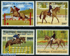 Central Africa 1984 Olympic Games 4v, Mint NH, Nature - Sport - Horses - Olympic Games - Centraal-Afrikaanse Republiek