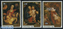Cook Islands 1986 Christmas, Rubens 3v, Mint NH, Religion - Christmas - Art - Paintings - Rubens - Weihnachten