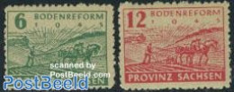 Germany, DDR 1945 Land Reforms 2v, All Sides Perforated, Mint NH, Various - Agriculture - Ungebraucht