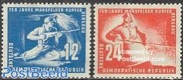 Germany, DDR 1950 Copper Mines 2v, Mint NH, Science - Mining - Unused Stamps