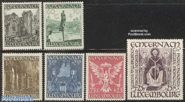 Luxemburg 1947 Willibrord Abbey Echternach 6v, Unused (hinged), History - Religion - Coat Of Arms - Cloisters & Abbeys.. - Unused Stamps