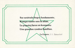 Esperanto La Espero LL Zamenhof Old Postcard - Esperanto