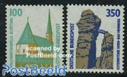 Germany, Federal Republic 1989 Definitives, Tourism 2v, Mint NH, Religion - Churches, Temples, Mosques, Synagogues - Ungebraucht