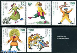 Germany, Federal Republic 1994 Youth 5v, Mint NH, Nature - Cats - Art - Children's Books Illustrations - Nuevos