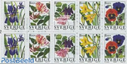 Sweden 1997 Garden Flowers 2x5v In Booklet, Mint NH, Nature - Flowers & Plants - Stamp Booklets - Neufs