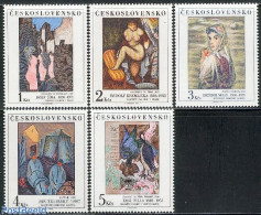 Czechoslovkia 1982 Paintings 5v, Mint NH, Nature - Birds - Art - Modern Art (1850-present) - Other & Unclassified